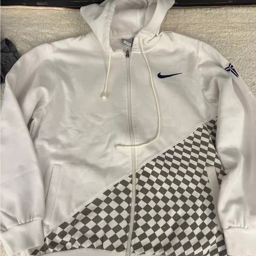Nike White and Gray Hoodie